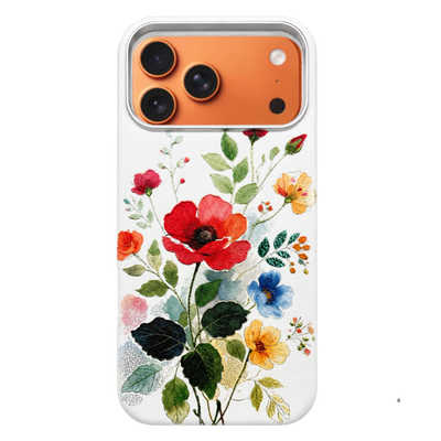 3D Embossed Leather MagSafe Case – Elegant Floral Edition Phone Case