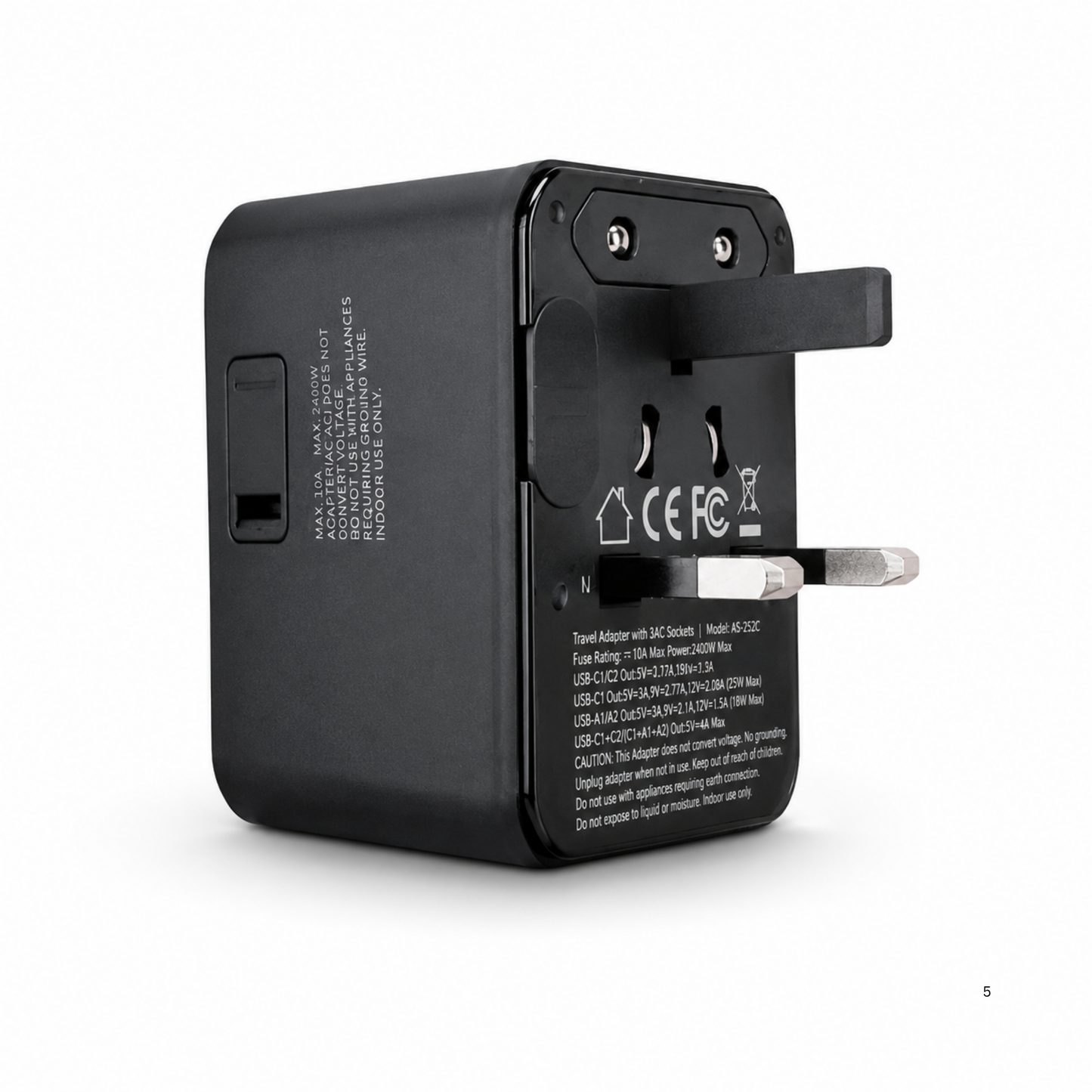 ANRMESUN AS-252C 25W GaN Universal Travel Adapter (2 USB-C + 2 USB-A)