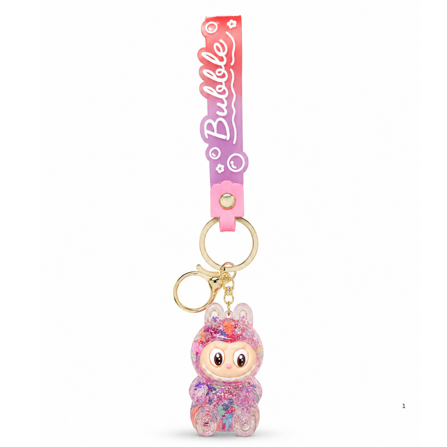 Glitter Labubu Charm Keychain