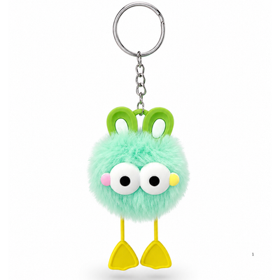 Furry Bunny Charm Keychain