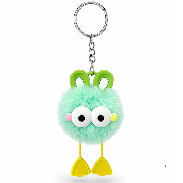 Furry Bunny Charm Keychain