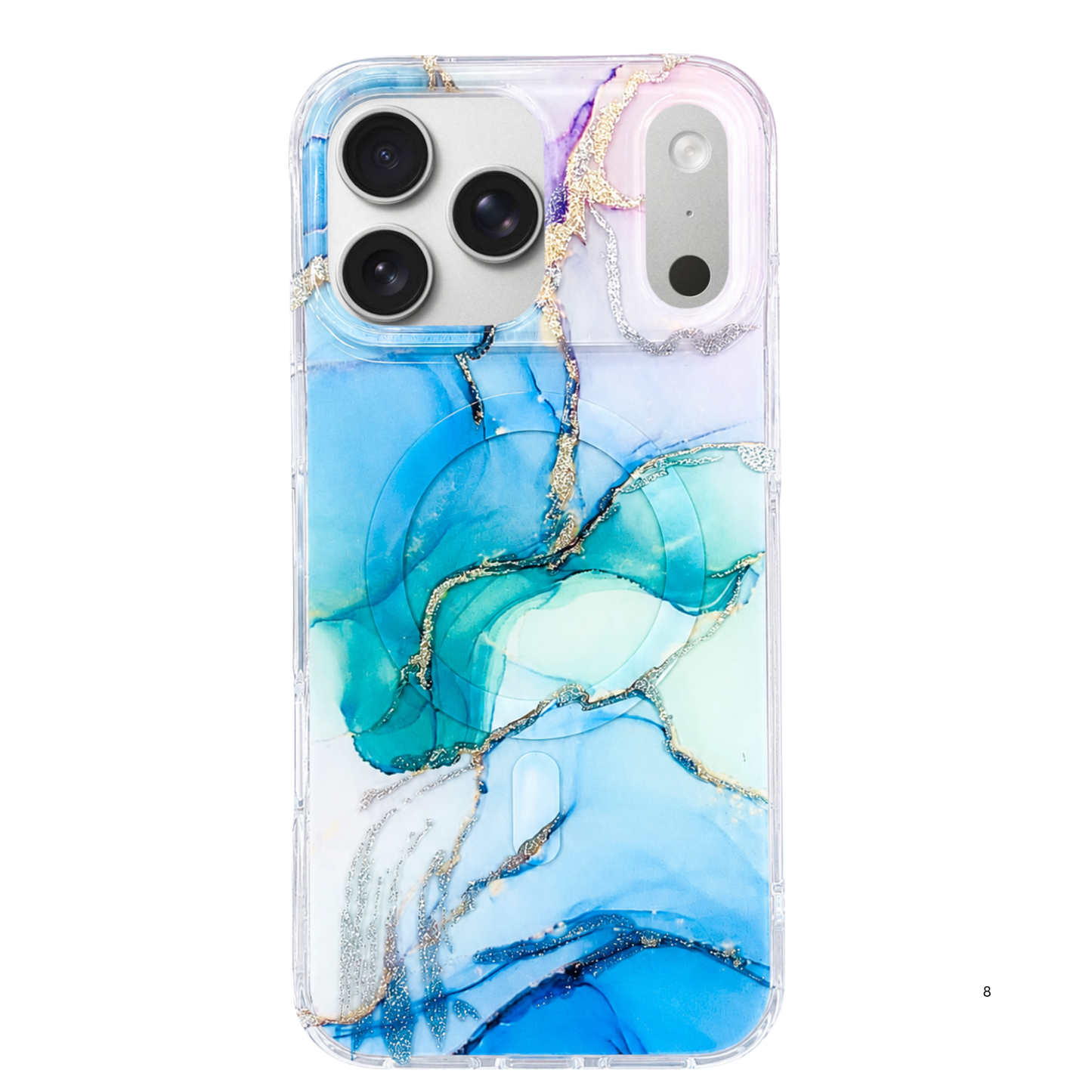 Aurora Marble MagSafe Phone Case – Ocean Blue Edition