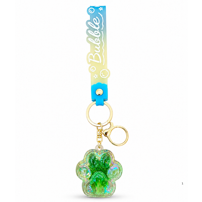 Glitter Paw Bubble Keychain