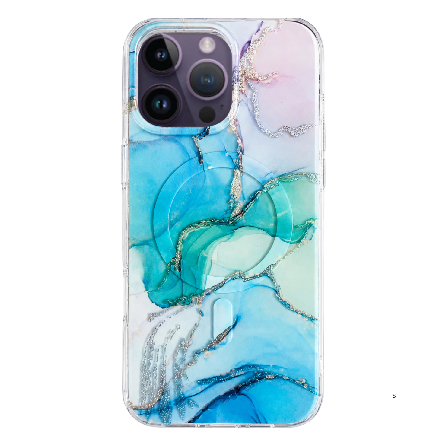 Aurora Marble MagSafe Phone Case – Ocean Blue Edition
