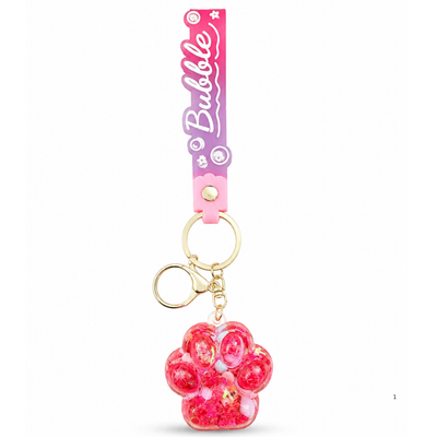 Glitter Paw Bubble Keychain