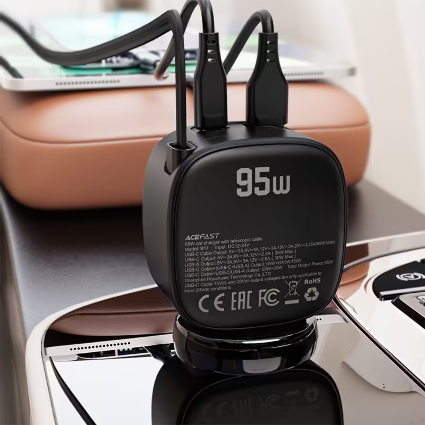 ACEFAST B17 95W Retractable USB-C Car Charger