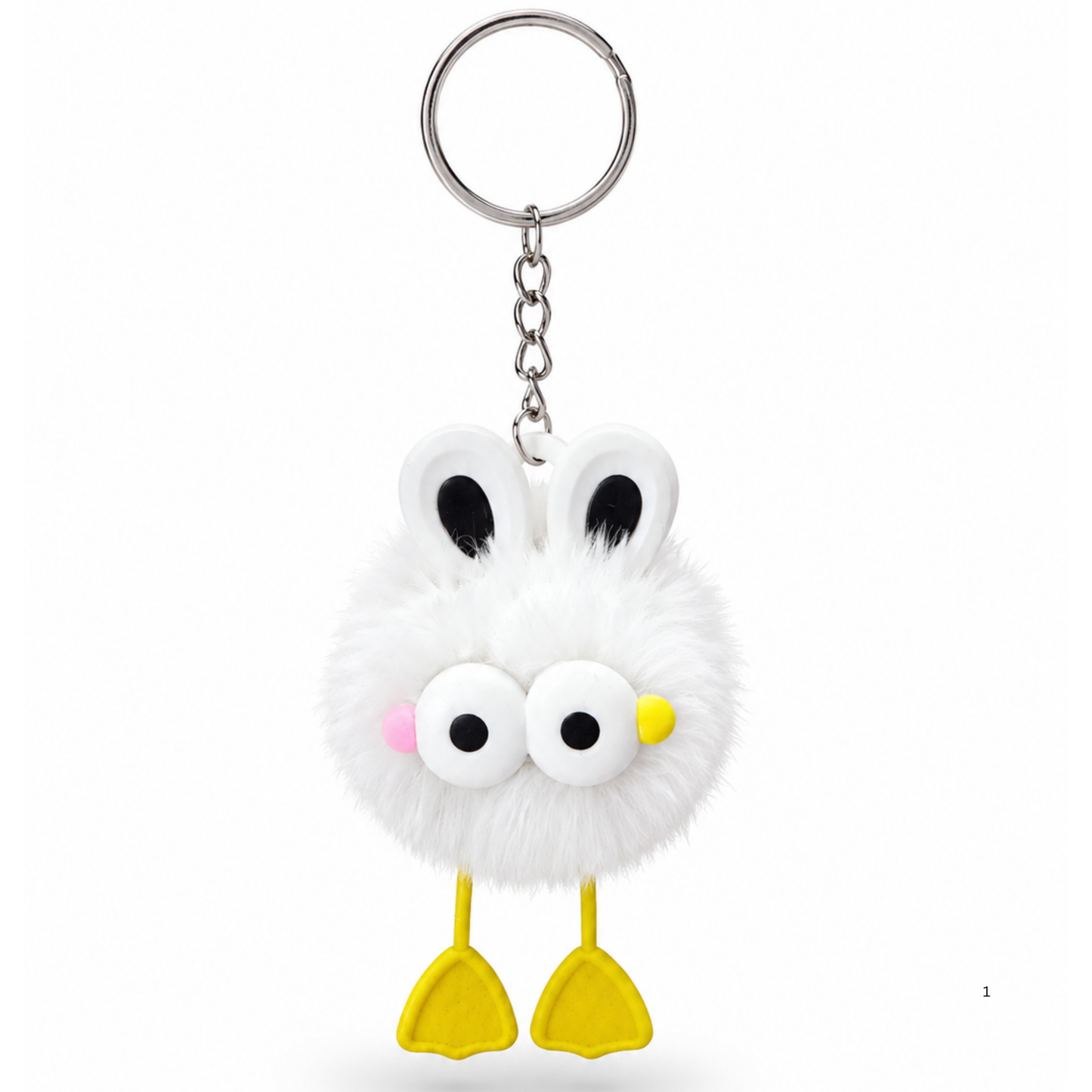 Furry Bunny Charm Keychain