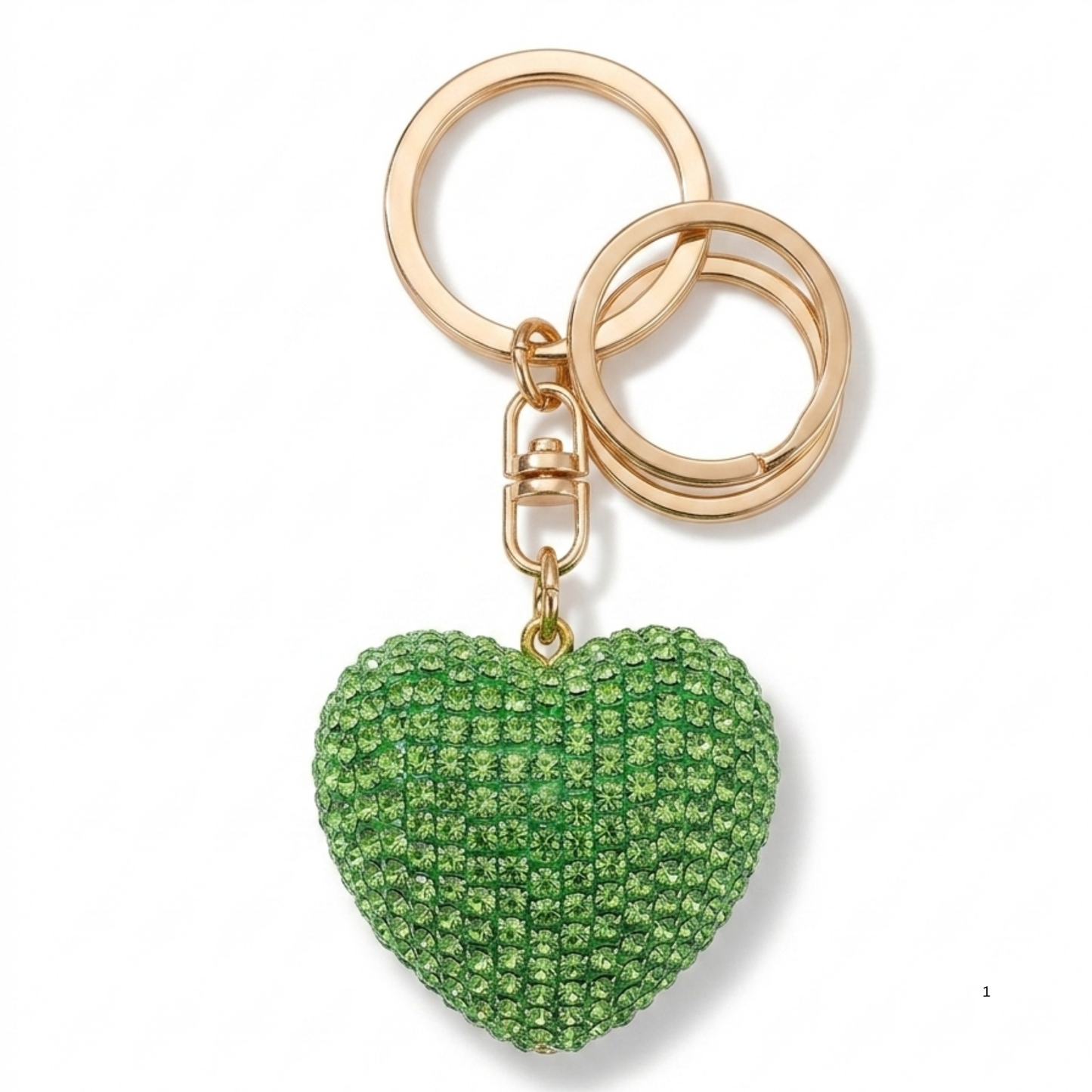Diamond Heart Charm Keychain