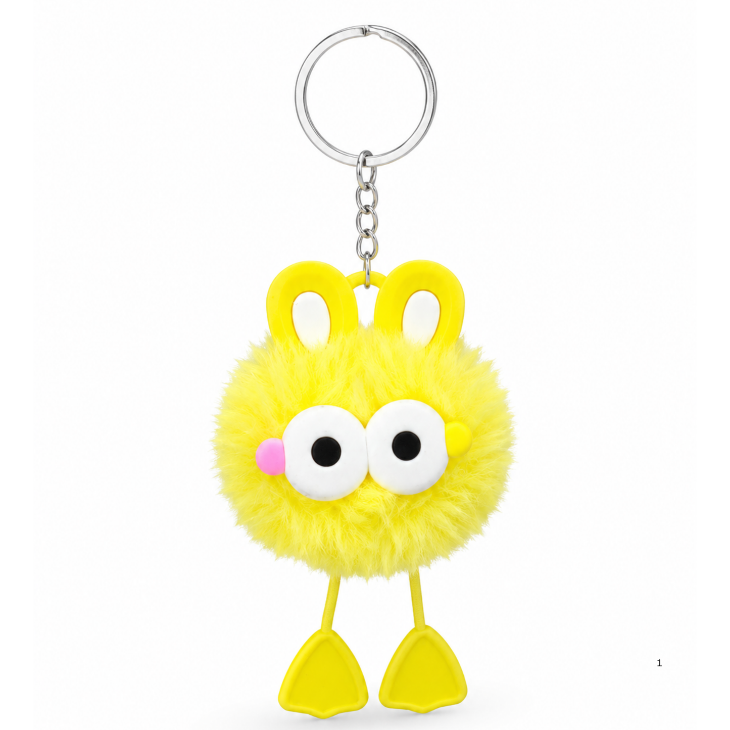 Furry Bunny Charm Keychain