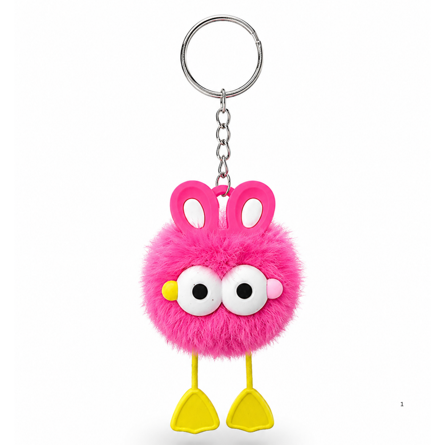 Furry Bunny Charm Keychain