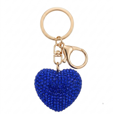 Diamond Heart Charm Keychain
