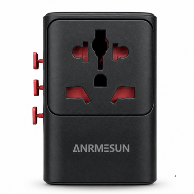 ANRMESUN AS-651C 65W GaN Universal Travel Adapter with 2 USB-C & 2 USB-A Fast Charger