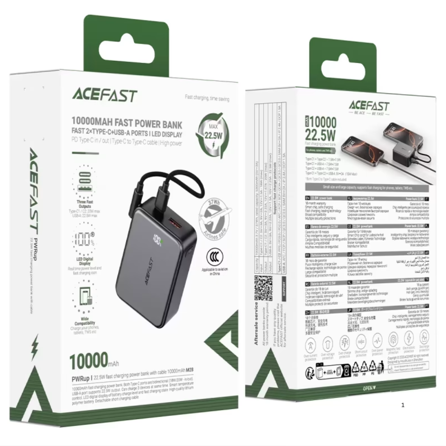 Fast Charge Power Bank M28 22.5W 10000mAh