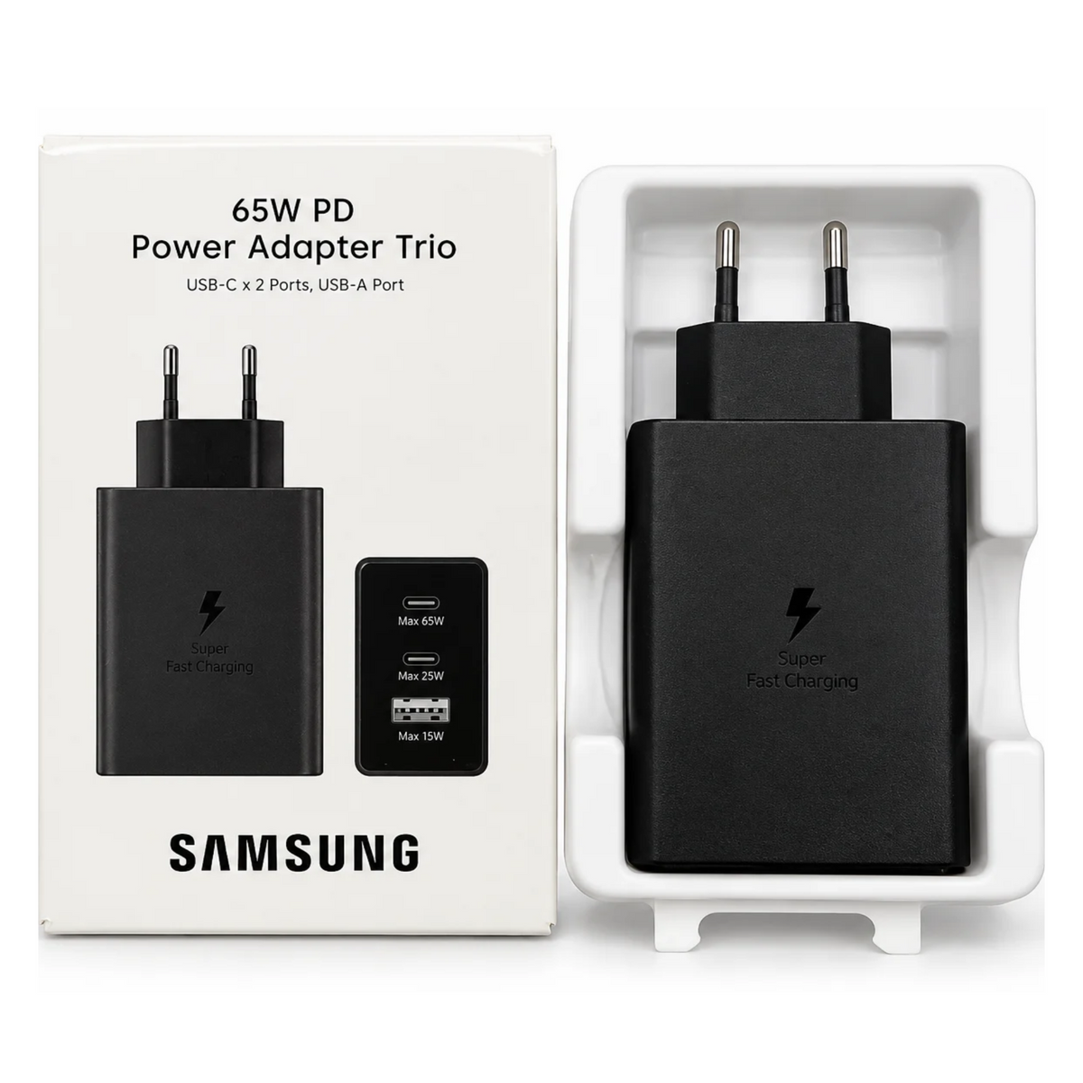 Samsung 65W PD Adapter USB-C x 2 , USB-A Trio Port