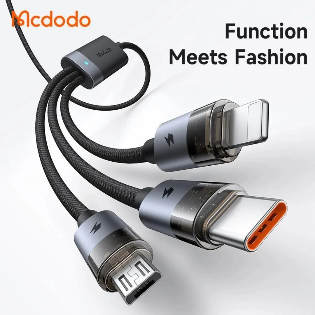 6 in 1 100W Transparent Cable with Charging Light