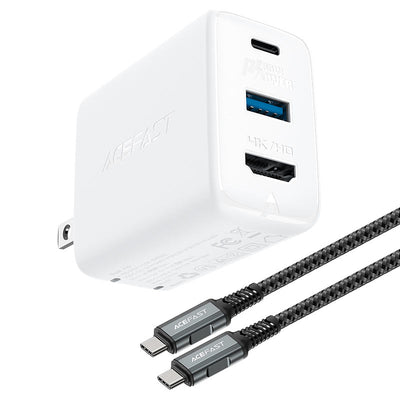 PD65W GaN Multifunctional Wall Charger-Hub (USB-C + USB-A + Media Port)