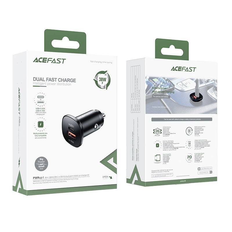 AceFast 38w Dual Port Car Charger (B1)