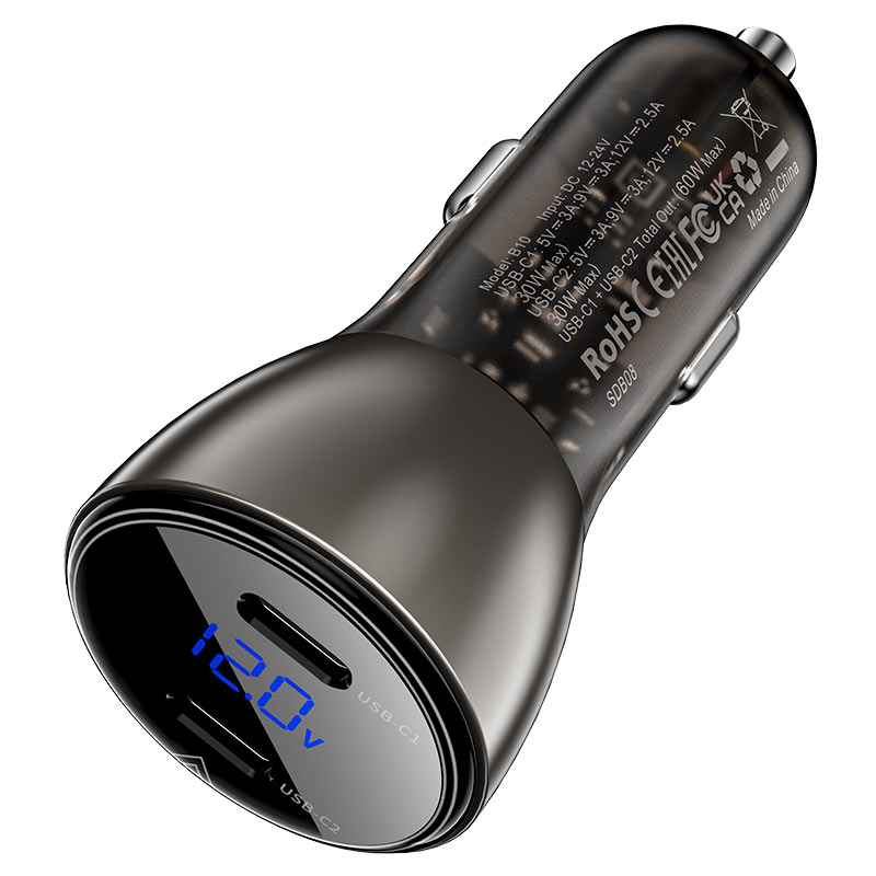 Dual USB-C Car Charger - MFI Approved