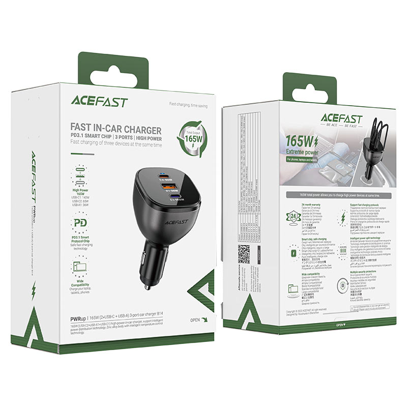 AceFast 3 Port 165w Car Charger (B14)