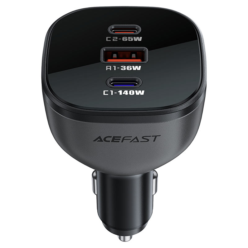 165W PD3.1 Smart Chip Dual USB-C + USB-A Fast Car Charger