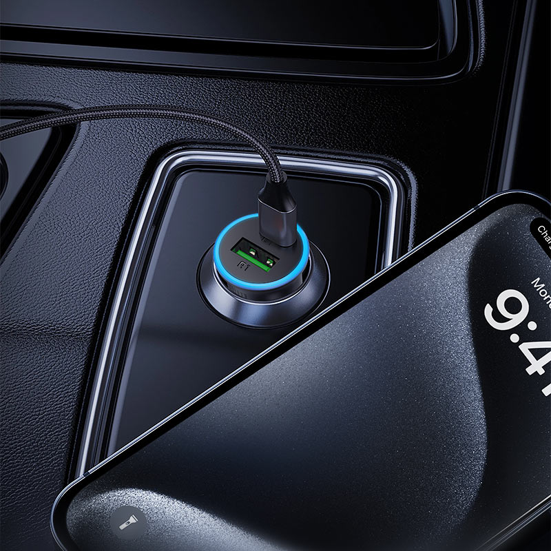 Fast Charge Car Charger B15 65W (1xUSB-C + 1xUSB-A)