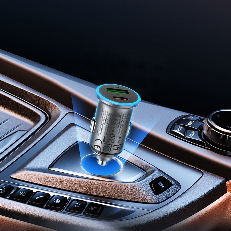 Fast Charge Car Charger B15 65W (1xUSB-C + 1xUSB-A)