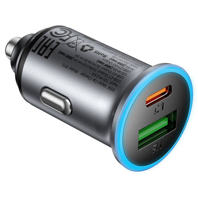 Fast Charge Car Charger B15 65W (1xUSB-C + 1xUSB-A)