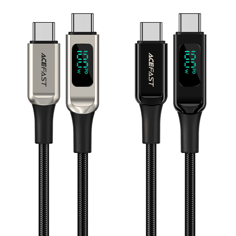 100W USB-C to USB-C Charging Data Cable with Digital Display