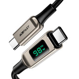 100W USB-C to USB-C Charging Data Cable with Digital Display