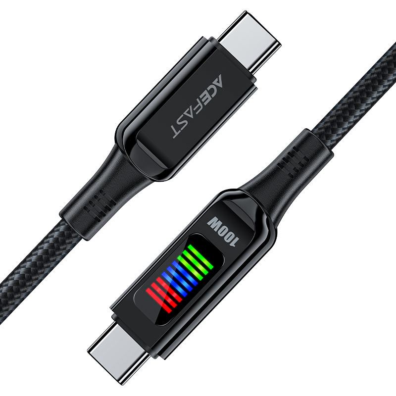 PD100W Three-color indicator USB-C to USB-C Charging Data Cable