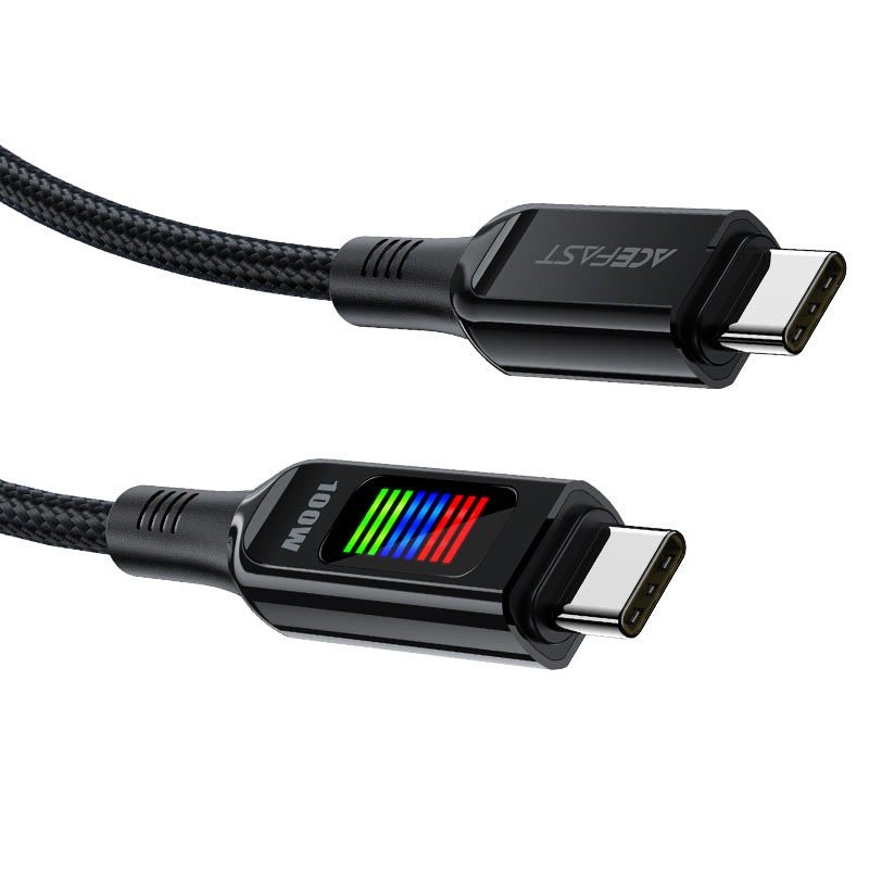 PD100W Three-color indicator USB-C to USB-C Charging Data Cable