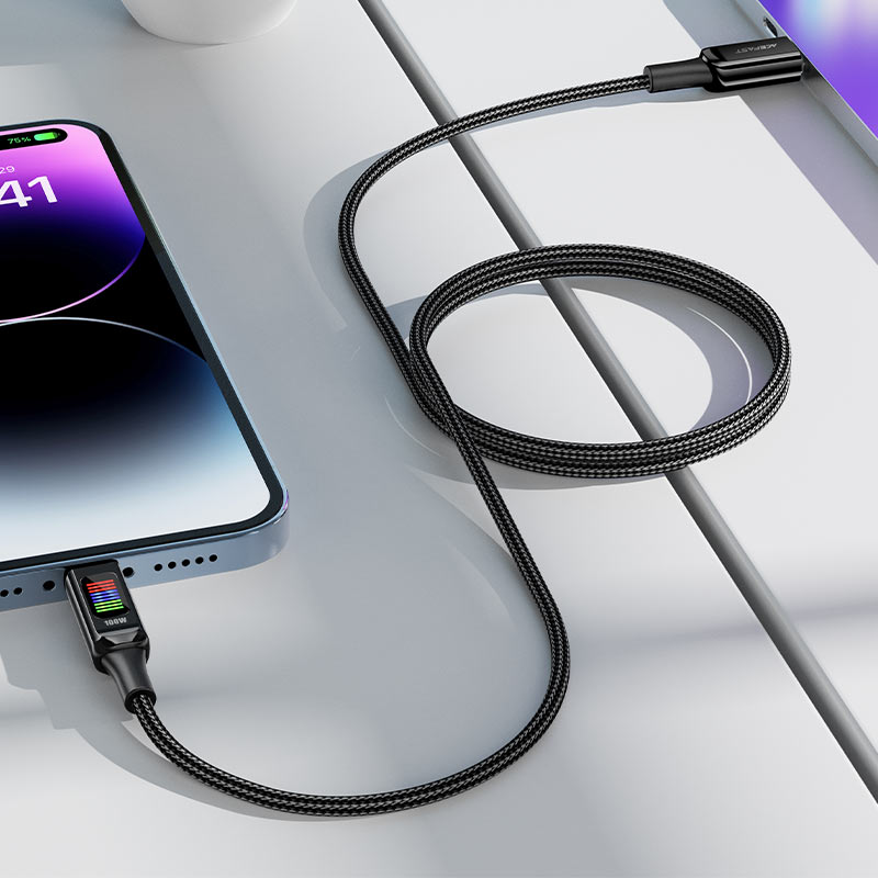 PD100W Three-color indicator USB-C to USB-C Charging Data Cable