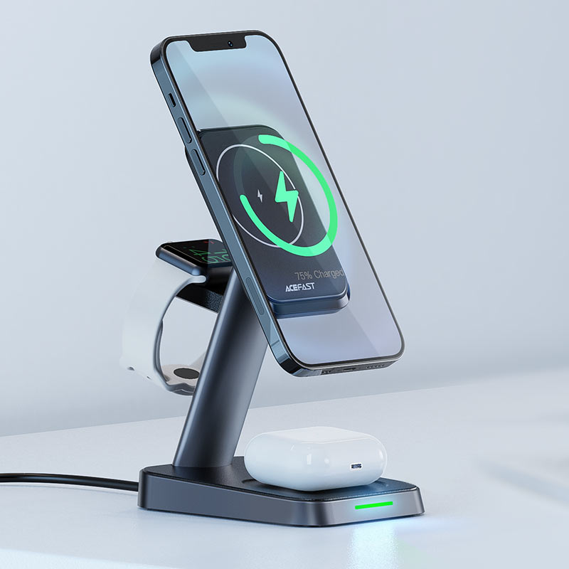 Desktop 3-in-1 wireless charging stand