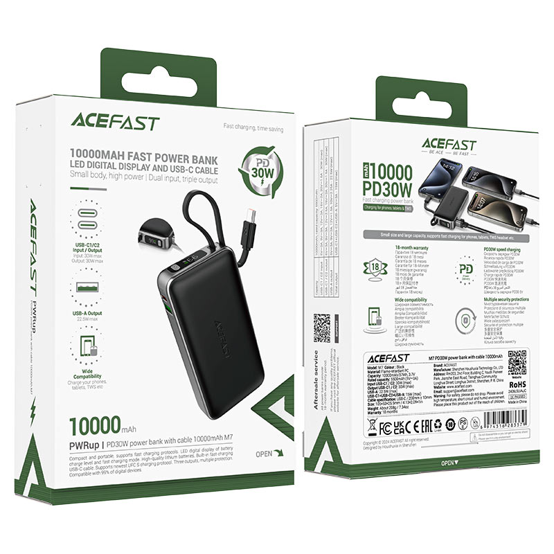 Fast Charge Power Bank M7 PD30W 10000mAh