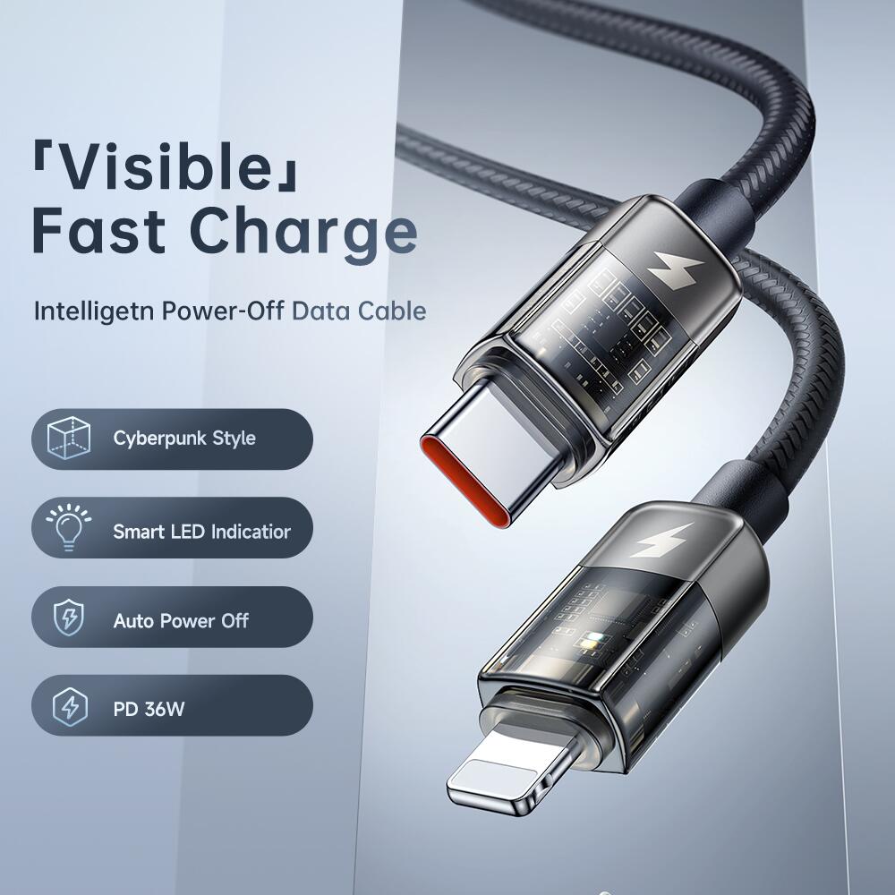 Mcdodo Auto Power Off USB-C to Lightning Transparent Cable (1.8m)