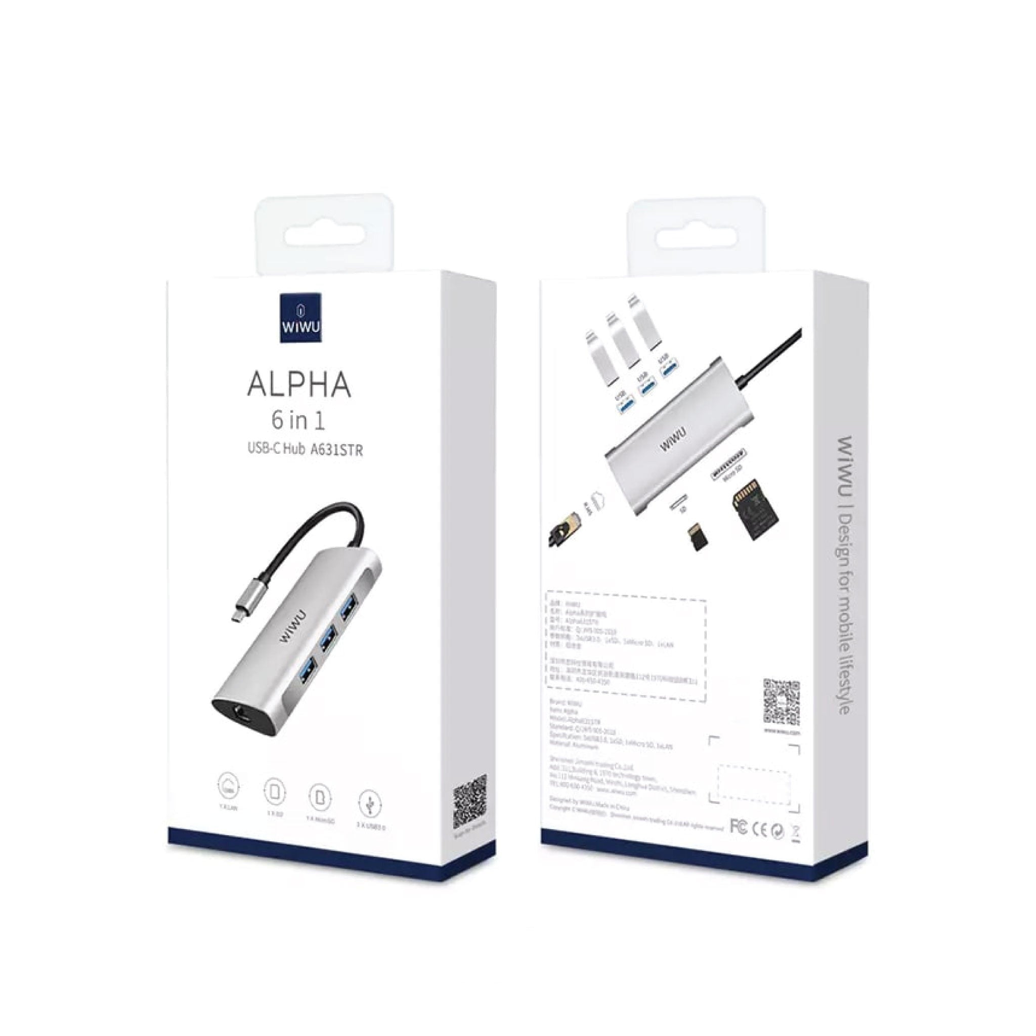 Wiwu Alpha 6 in 1 USB-C Hub A631STR