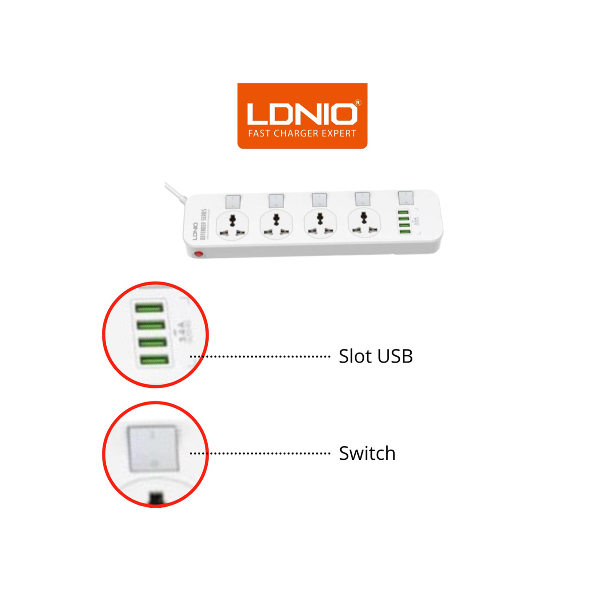 LDNIO 2500W 10 Outlet Sockets