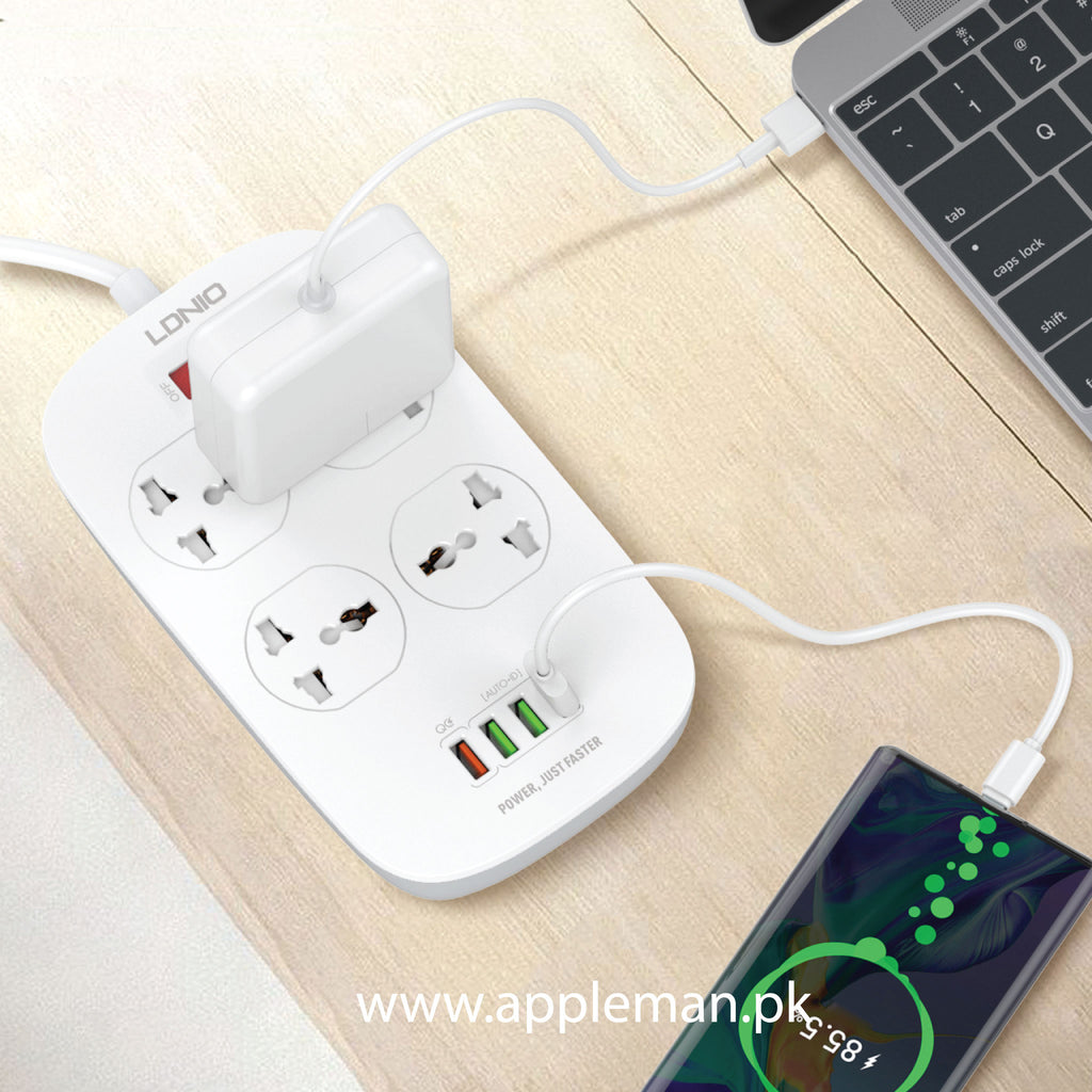 LDNIO 4 Power Socket 200cm Black